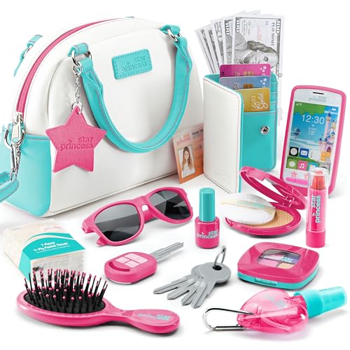 Handtasche für Mädchen mit Zubehör und Spielzeug-Make-up – Meine erste Tasche Set mit Handtasche, Telefon, Geldbörse, Rollenspiel Make-up und mehr für Mädchen ab 3 Jahren, Geschenkidee für Mädchen von Star Princess