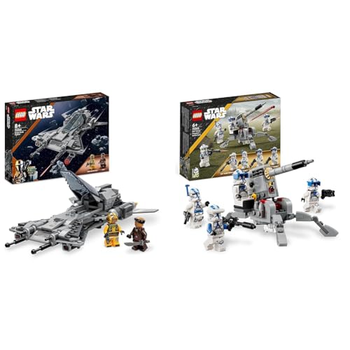 LEGO 75346 Star Wars Snubfighter der Piraten Set, The Mandalorian Staffel 3 Spielzeug & 75345 Star Wars 501st Clone Troopers Battle Pack Set mit Fahrzeugen und 4 Figuren von Star Wars