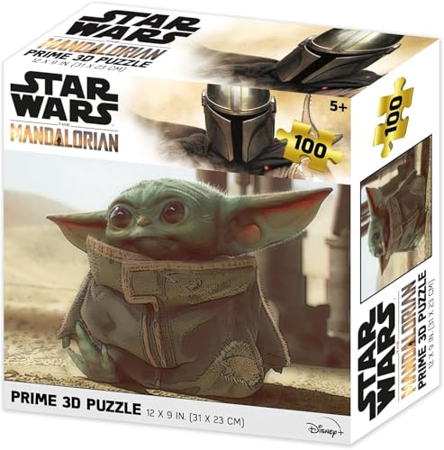 Prime 3D 13845 Prime Mandalorien 3D – Yoda pièces | Taille du paquet : 15 x 15 x 5 cm The Mandalorian Grogu sitzendes Lentikular-Puzzle, 100 Teile, Mehrfarbig, único von Prime 3D