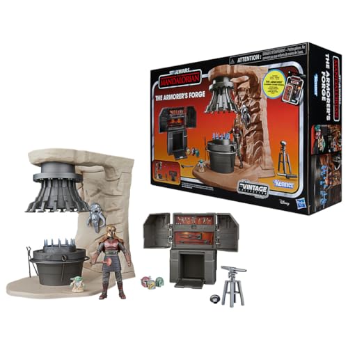 Star Wars The Vintage Collection The Armorer's Forge, The Mandalorian 3.75 Inch Collectible Playset with Action Figure von Star Wars