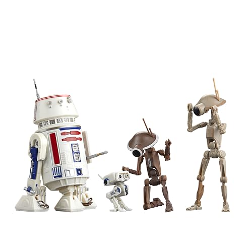 Star Wars The Black Series R5-D4, BD-72 & Boxendroiden, The Mandalorian Action-Sammelfiguren 4er-Pack, Skala 15 cm von Star Wars