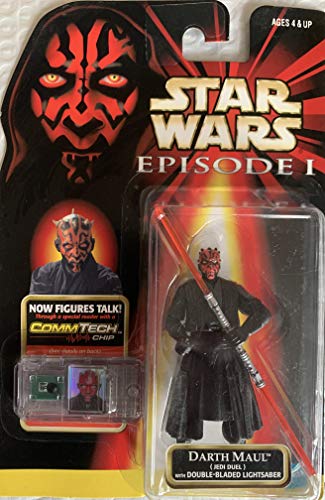 Star Wars - DARTH MAUL (Jedi Duel) With Double-Bladed Lightsaber / mit Lichtschwert - Episode I - mit COMMTECH CHIP - Hasbro von Star Wars