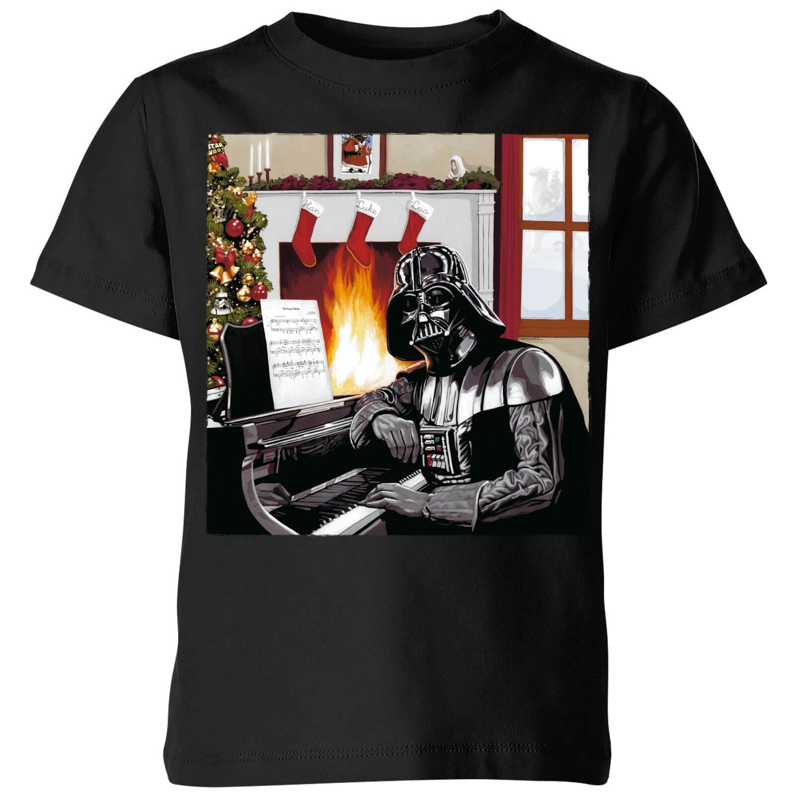 Star Wars Darth Vader Piano Player Kids' Christmas T-Shirt - Black - 3-4 Jahre von Original Hero