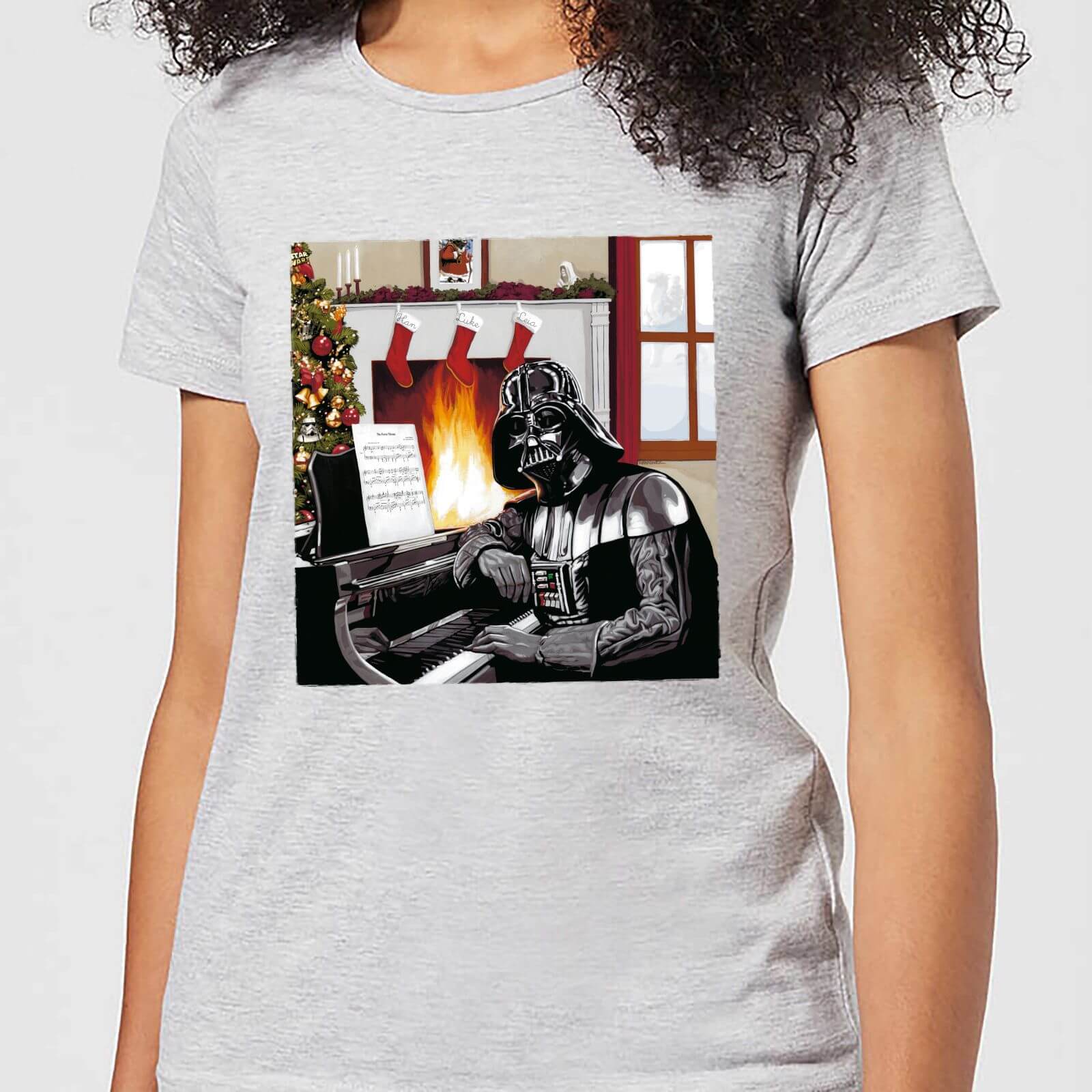 Star Wars Darth Vader Piano Player Women's Christmas T-Shirt - Grey - 4XL von Original Hero