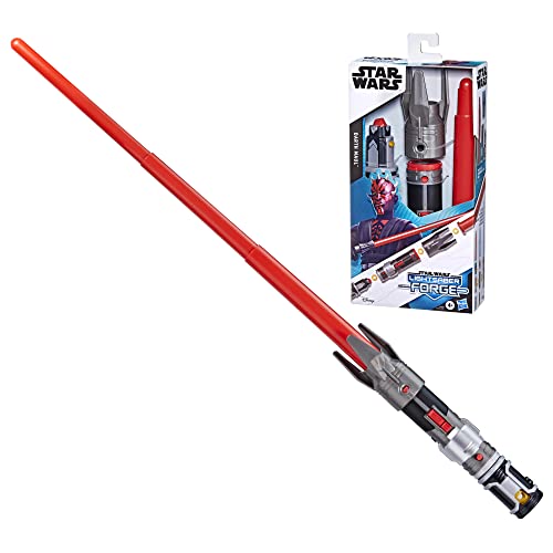 Hasbro Star Wars F4059 Sable Luz Rojo Extensible Juguete Personalizable para Juego de Rol Star Wars Lightsaber Forge Darth Maul Ausziehbares Rotlichtschwert, Rollenspielzeug, ab 4 Jahren, rot, M von Star Wars