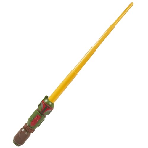 Star Wars Lightsaber Squad Boba Fett Extendable Yellow Lightsaber Role Play, Pretend Play The Mandalorian Toy, Kids Ages 4 and Up von Star Wars