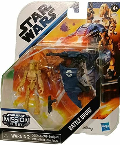 Star Wars Mission Fleet Battle Droid F1564 Figur mit Gelenk, 6 cm + Fahrzeug von Star Wars