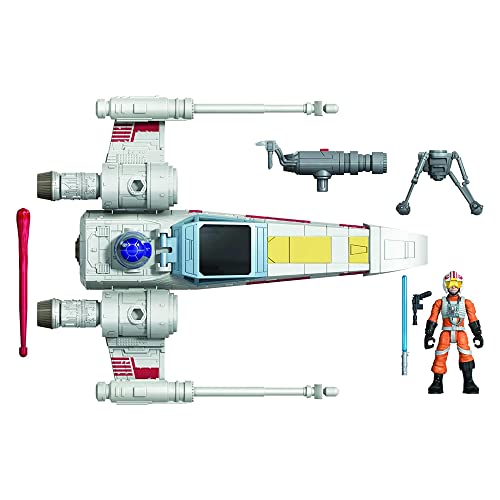 Hasbro E9597 Wars Mission Fleet Stellar Class Luke Skywalker X-Wing Fighter 6 cm große Figur und Fahrzeug, Spielzeug für Kids ab 4 Jahren von Star Wars