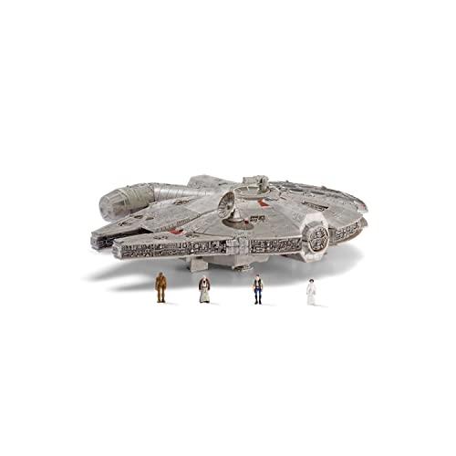 Star Wars Micro Galaxy Squadron SWJ0332 - Millennium Falcon, offizielles 22,5 cm Fahrzeug mit Licht, Sound und Figuren von Star Wars