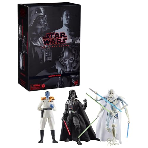 Star Wars The Black Series Darth Vader, Großadmiral Thrawn, General Grievous, Action-Sammelfiguren 3er-Pack, Skala 15 cm von Star Wars