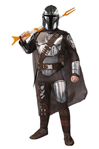 Star Wars The Mandalorian Erwachsene Halloween Kostüm XL (40-42) Jumpsuit/Gürtel/Bandolier/Umhang/Maske von Star Wars