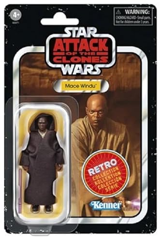 Star Wars The Retro Collection – Angriff auf die Klonen – Figur mit Gelenken, 10 cm – Mace Windu von Star Wars