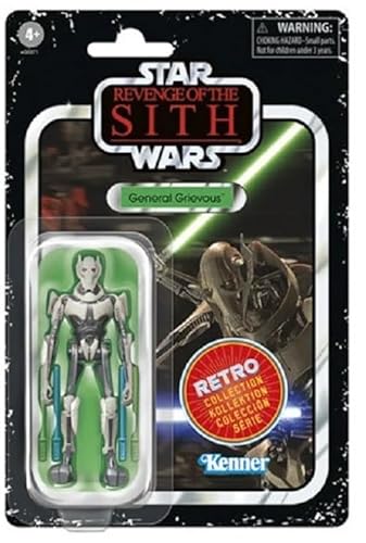 Star Wars The Retro Collection – Revenge of The Sith – Figur mit Gelenken, 10 cm – General Grievous von Star Wars