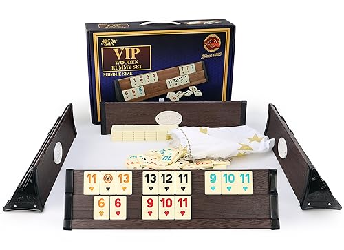 Star SEMUS Wooden Rummy Kompakt Okey mit Melamin Spielsteine (Dunkel) von Star