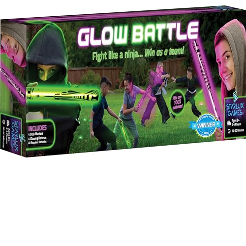 Starlux Games Glowing Ninja Schwerter Set ab 8 Jahre (4 Katanas) - Kinder Lichtschwerter Kids Glowingtoys - Ninja Schwert Spielzeug Lightsaber - Geschenke für Kindergeburtstag an Kinder & Jugendliche von Starlux Games