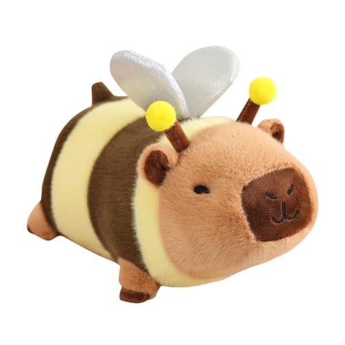 Starnearby Capybara Kuscheltier, 2024 Neue Niedliche Capybara Plüschtier, Simulation Capibara Plushie Puppen, Super Weiche Plüsch Spielzeug Geburtstagsgeschenk für Kinder (Biene Capybara) von Starnearby