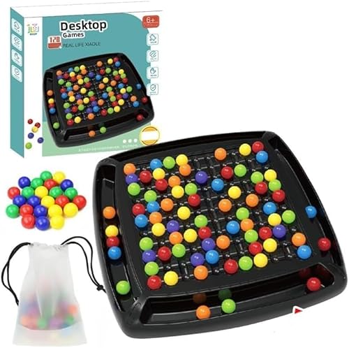 Starnearby Intellektuelles Schachbrett Doppelduell Magnetisches Schachspiel Elimination Brettspiel Regenbogenball Schachbrett Strategiespiele für Kinder Erwachsene Familienspiele Partyspiele (120pcs) von Starnearby