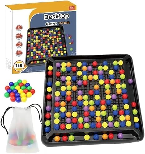 Starnearby Intellektuelles Schachbrett Doppelduell Magnetisches Schachspiel Elimination Brettspiel Regenbogenball Schachbrett Strategiespiele für Kinder Erwachsene Familienspiele Partyspiele (168pcs) von Starnearby