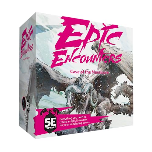 Epic Encounters: Cave of The Manticore – RPG Fantasy Rollenspiel mit riesiger Boss-Miniatur, doppelseitiger Spielmatte und Game Master Adventure Book, 5E kompatibel von Steamforged Games