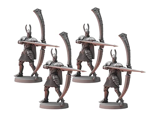 Dark Souls The Role Playing - Silver Knight Greatbowmen Miniaturen & Statistikkarten DND, RPG, D&D, Dungeons & Dragons, kompatibel mit 5E von Steamforged Games