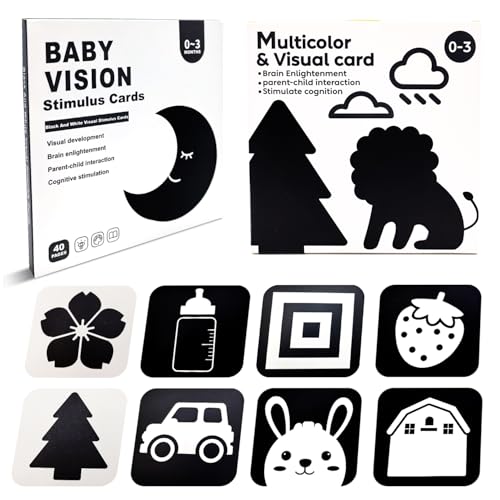 Steemjoey 2 Stück Kontrastbuch Babies, Babystimulationskarten, Schwarz Weiß Doppelseitig Buch, Sensory Toys Visuelle Stimulation Lernen Aktivität Spielzeug 0-6 Monate Geburtstags Weihnachten Geschenk Steemjoey 2 Stück Kontrastbuch Babies, Babystimulationskarten, Schwarz Weiß Doppelseitig Buch, Sensory Toys Visuelle Stimulation Lernen Aktivität Spielzeug 0-6 Monate Geburtstags Weihnachten Geschenk von Steemjoey