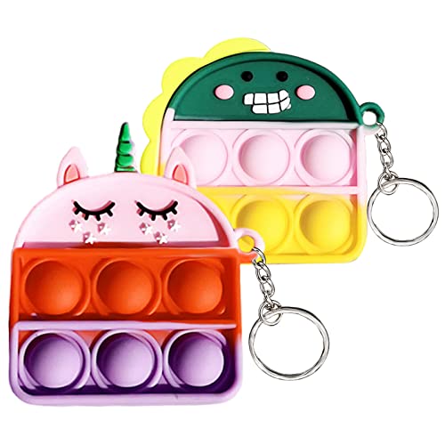 Steemjoey 2 Stück Pop Push It Fidget Toy, Silikon Schlüsselanhänger Spielzeug, Stressabbauendes Handspielzeug für Kinder und Erwachsene Linderung Autismus, OCD, ADHD Steemjoey 2 Stück Pop Push It Fidget Toy, Silikon Schlüsselanhänger Spielzeug, Stressabbauendes Handspielzeug für Kinder und Erwachsene Linderung Autismus, OCD, ADHD von Steemjoey