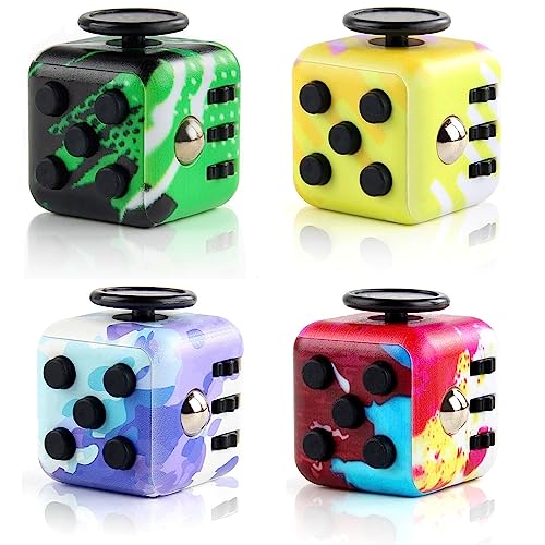 Steemjoey 4PCS Fidget Toy Cube, Anti-Stress Würfel Spielzeug, Stressabbauendes Purple Sinnesspielzeug für Erwachsene und Kinder zum Abbau von Ängsten von Steemjoey