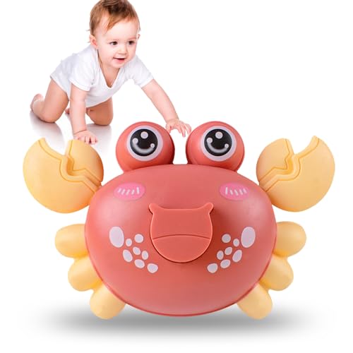 Steemjoey Crawling Crab Krabbe Baby Spielzeug, Krabbelnde Krabbe Baby Spielzeug, Wind Up Crawling Crab Kinderspielzeug Sensor Interaktives Spielzeug Geschenk für Kleinkinder von Steemjoey