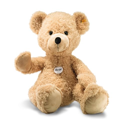 Steiff Kuscheltier Fynn Teddybär, Süßes Stofftier mit Kunststoffaugen, Kinder, Jungen & Mädchen, Soft Cuddly Friends, Plüschtier 80 cm, Beige, 111389 von Steiff