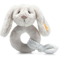 STEIFF 242267 Soft Cuddly Friends Hoppie Hase Greifling mit Rassel, hellgrau 14 cm von Steiff