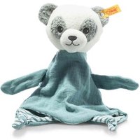 STEIFF 242366 GOTS Paco Panda Schmusetuch, grau/weiß/petrol 30 cm von Steiff