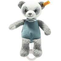 STEIFF 242380 GOTS Paco Panda Spieluhr, grau/weiß/petrol 22 cm von Steiff