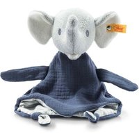 STEIFF 242397 GOTS Eliot Elefant Schmusetuch, hellgrau/blau 30 cm von Steiff