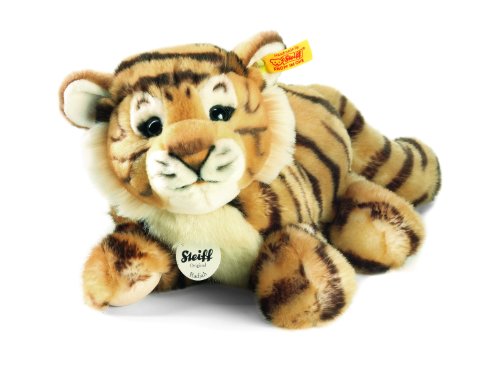 Steiff Kuscheltier Radjah Baby Schlenker-Tiger, Süßes Stofftier mit Kunststoffaugen, Kinder, Jungen & Mädchen, Plüschtier 28 cm, Gelb, 066269 von Steiff