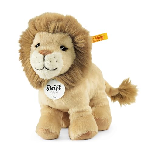 Steiff Kuscheltier Leo Löwe, Süßes Stofftier mit Kunststoffaugen, Kinder, Jungen & Mädchen, Plüschtier 16 cm, Beige, 066658 von Steiff