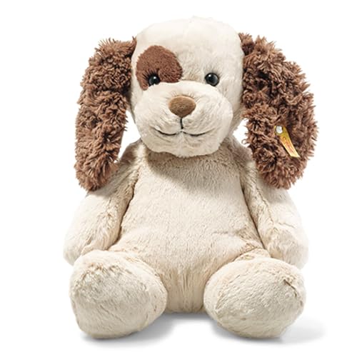 Steiff Kuscheltier Peppi Welpe, Süßes Stofftier mit Kunststoffaugen, Kinder, Jungen & Mädchen, Soft Cuddly Friends, Plüschtier 38 cm, Beige, 083617 von Steiff