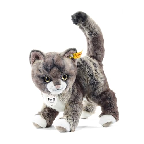 Steiff 099335 Classic Cat Kitty Katze, Hellgrau, 25 cm von Steiff