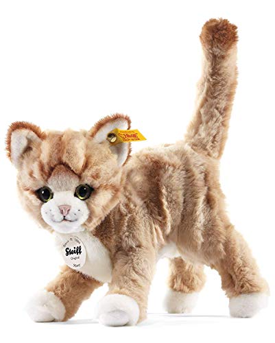 Steiff Kuscheltier Mizzy Katze, Süßes Stofftier mit Kunststoffaugen, Kinder, Jungen & Mädchen, Plüschtier 25 cm, Beige, 099342 von Steiff