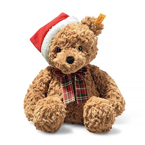 Steiff Kuscheltier Jimmy Teddybär Christmas, Süßes Stofftier mit Kunststoffaugen, Kinder, Jungen & Mädchen, Soft Cuddly Friends, Plüschtier 30 cm, Braun, 113239 von Steiff