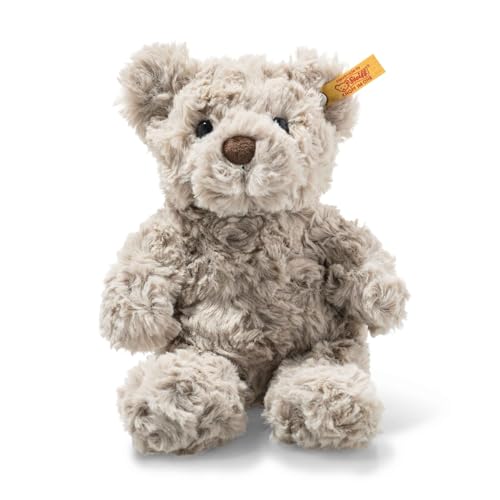 Steiff Soft Cuddly Friends Honey Teddybär hellgrau 18 cm, Teddy aus flauschigem Plüsch, Grau von Steiff