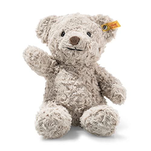 Steiff Soft Cuddly Friends Honey Teddybär hellgrau 28 cm, Teddy aus flauschigem Plüsch, Grau von Steiff