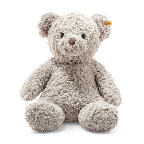 Steiff Kuscheltier Honey Teddybär, Süßes Stofftier mit Kunststoffaugen, Kinder, Jungen & Mädchen, Soft Cuddly Friends, Plüschtier 48 cm, Hellgrau, 113482 von Steiff