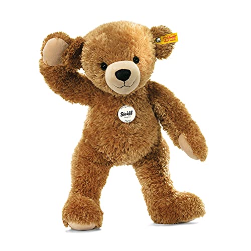 Steiff Kuscheltier Happy Teddybär, Süßes Stofftier mit Kunststoffaugen, Kinder, Jungen & Mädchen, Soft Cuddly Friends, Plüschtier 28 cm, Braun, 012662 von Steiff