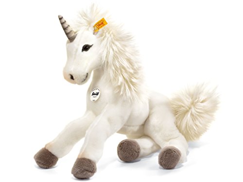 Steiff Kuscheltier Starly Schlenker-Einhorn, Süßes Stofftier mit Kunststoffaugen, Kinder, Jungen & Mädchen, Plüschtier 70 cm, Weiß, 015090 von Steiff