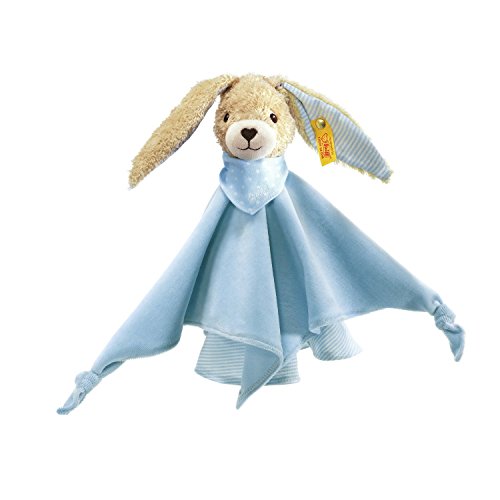 Steiff Hoppel Hase Schmusetuch - 28 cm - Kuscheltier für Babys - weich & waschbar - blau (237478) von Steiff