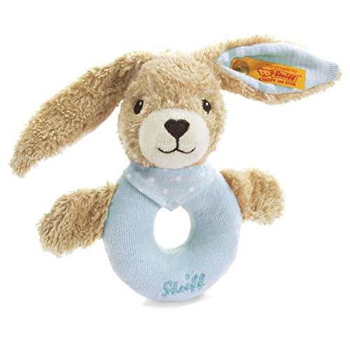 Steiff 237522 Hoppel Greifring 12 blau Hase, Medium von Steiff