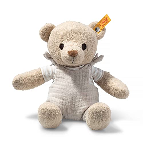 Steiff Kuscheltier Noah Teddybär, Süßes Stofftier, Jungen, Mädchen & Babys ab 0 Monaten, Soft Cuddly Friends, Plüschtier 26 cm, Beige, 242755 von Steiff