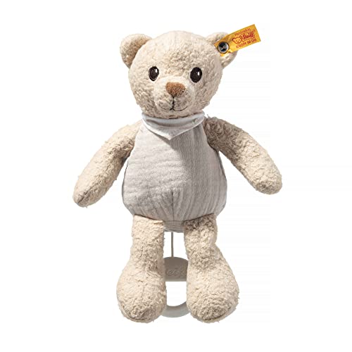 Steiff Kuscheltier GOTS Noah Teddybär Spieluhr, Süßes Stofftier, Jungen, Mädchen & Babys ab 0 Monaten, Soft Cuddly Friends, Spielzeug 23 cm, Beige, 242779 von Steiff