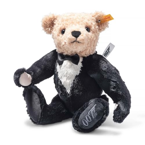 Steiff Kuscheltier James Bond Teddybär, Süßes Stofftier mit Kunststoffaugen, Kinder, Jungen & Mädchen, Plüschtier 30 cm, Mehrfarbig, 355691 von Steiff