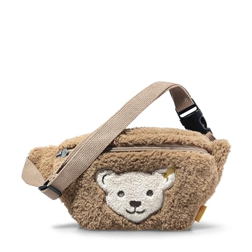 Steiff Kuscheltier Gürteltasche mit Quietsche, Kinder, Jungen & Mädchen, Soft Cuddly Friends, Teddybärmotiv, 20 cm, Braun, 600142 von Steiff